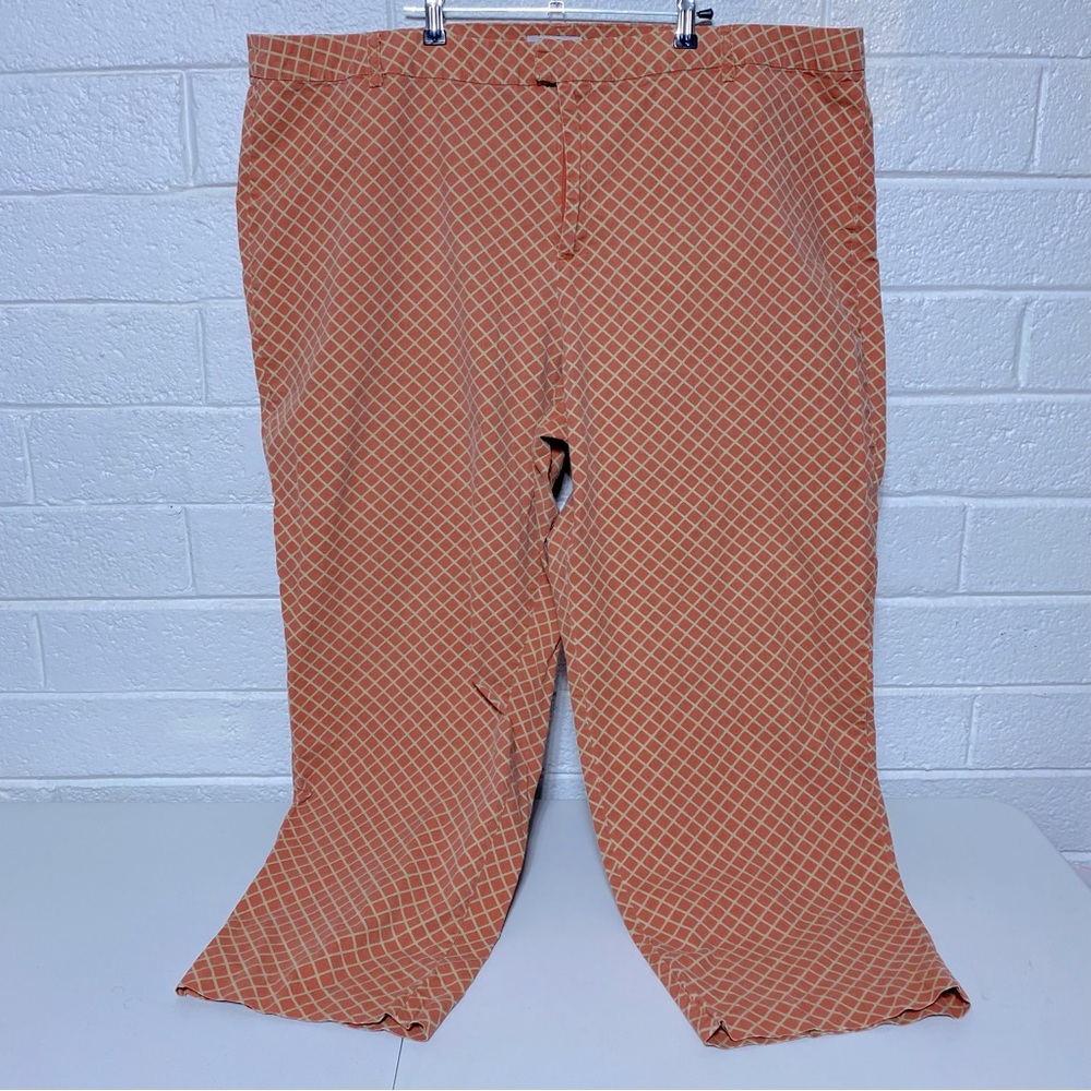 Jessica London Pants sz 24 Plus Size Trousers Diagonal Grid Print Faded vintage